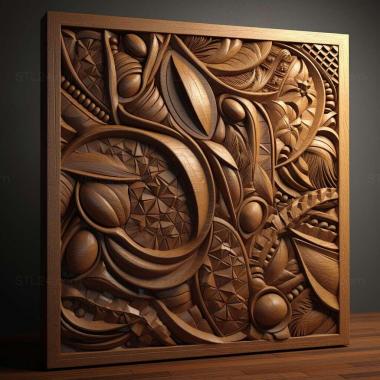 Patterns and decorations stl mid century 3 3d model